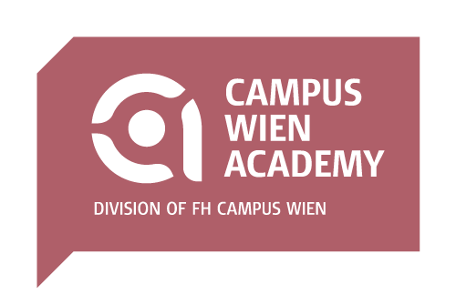 Logo von Campus Wien Academy, wo der Kurs für Verpackungsquereinsteiger:innen geführt wird.